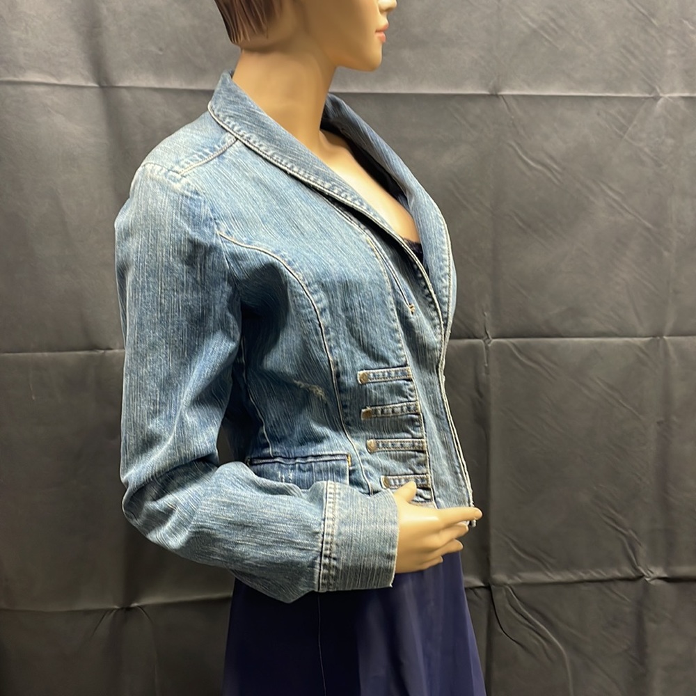 New York & Company Blue Jean Distressed Jacket NWOT - Picture 2 of 10